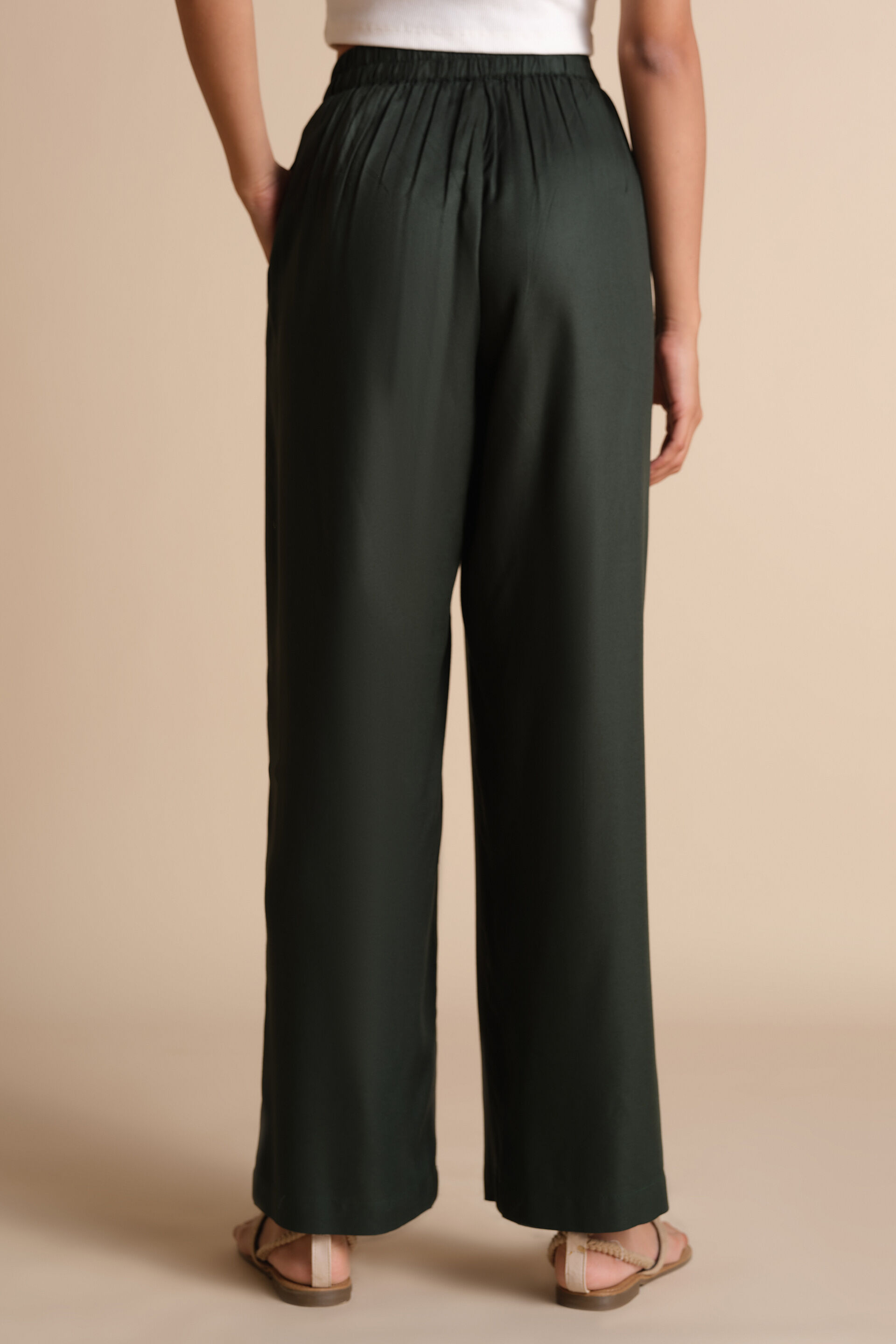 Versatile Straight Fit Green Pants, Green, image 4